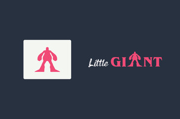 Little Giant Letter A Monogram Logo - Tiny Letter A Giant Text Logo Mark