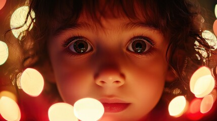 A Childâ€™s Eyes Light Up as They Open the First Door of an Advent Calendar, Starting the Countdown to Christmas