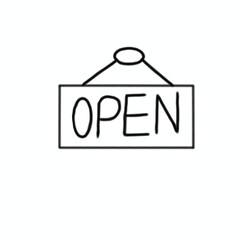 illustration the sign is open