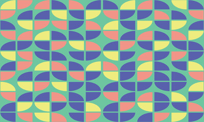 geometric circle seamless pattern design, Full color.