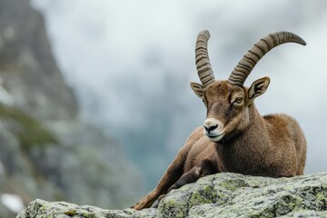 Ibex in Gran Paradiso National Park, Italy. Alpine Hiking in the Green Piedmont