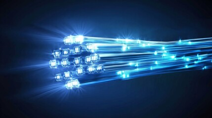 High-Speed Fiber Optic Cables Data Transmission Illustration