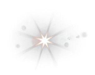 Golden Sunburst and Digital Lens Flare on Black Background Overlay
