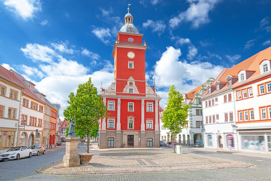 Old town hall of Gotha with historic tower in Thuringia, Germany