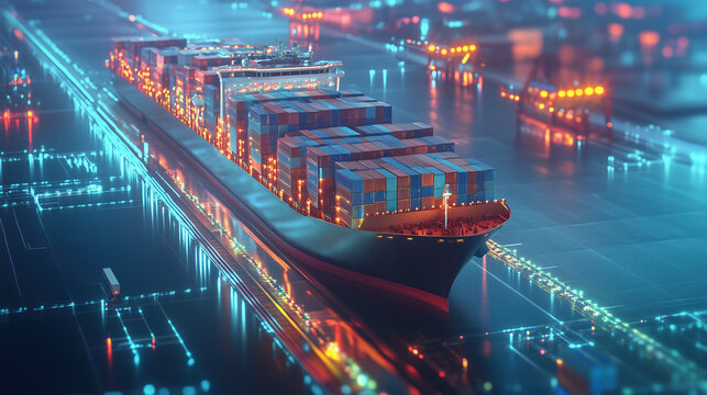 Dynamic Logistics Event Poster Integrating Maritime, Road, and Air Cargo Transport, Cold Chain Logistics, Efficient Warehousing, Multimodal Transport Strategies, and Advanced Technological Solutions