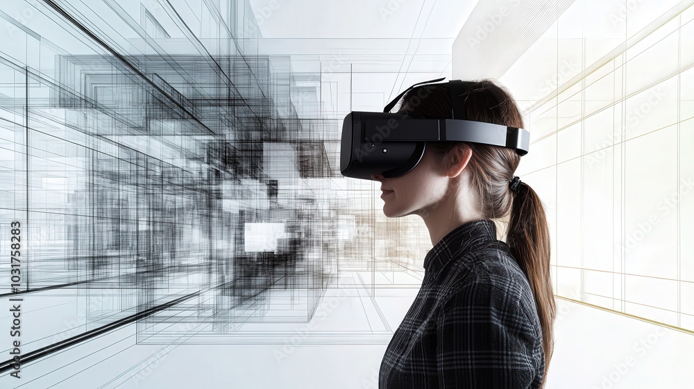 Poster explore how architects and designers utilize virtual reality to visualize spaces.
