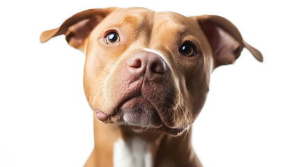 A Pitbull dog isolated on white background