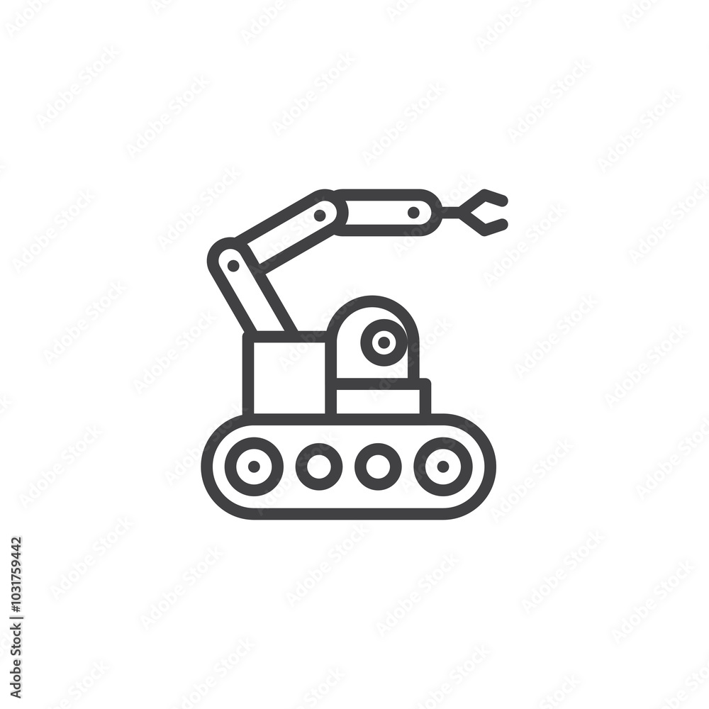 Poster robot sensor line icon