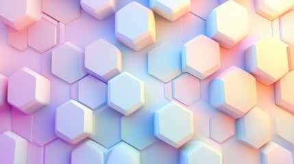 Abstract Geometric Background with Hexagon Shapes and Pastel Colors
