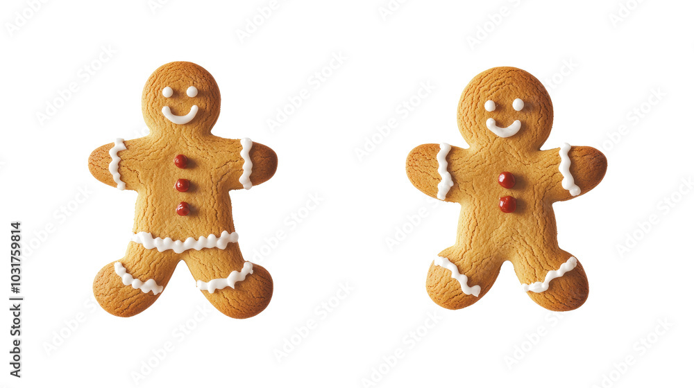 Poster gingerbread and cookie figures in festive collection generative ai