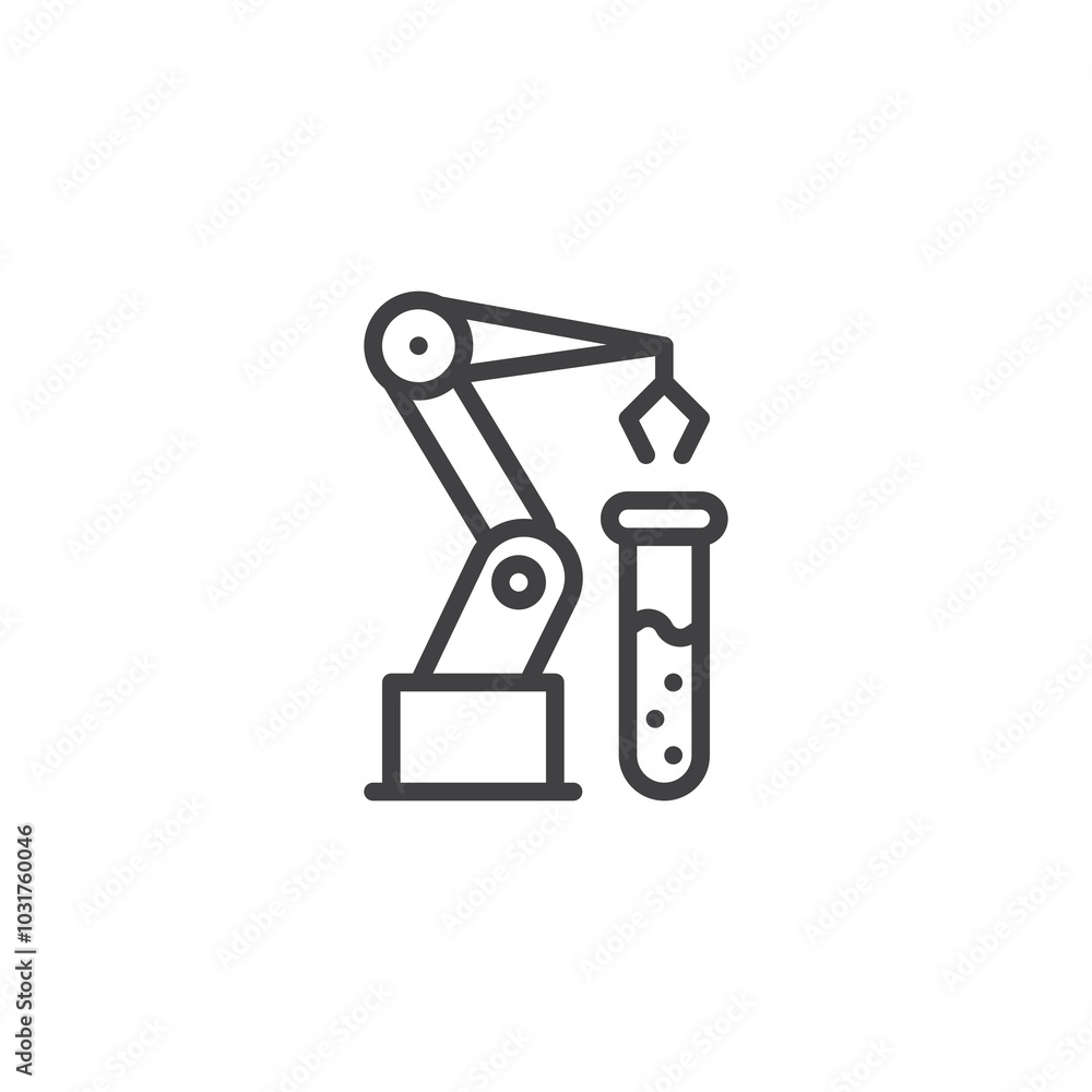 Poster robotics lab line icon