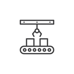 Robot Factory line icon