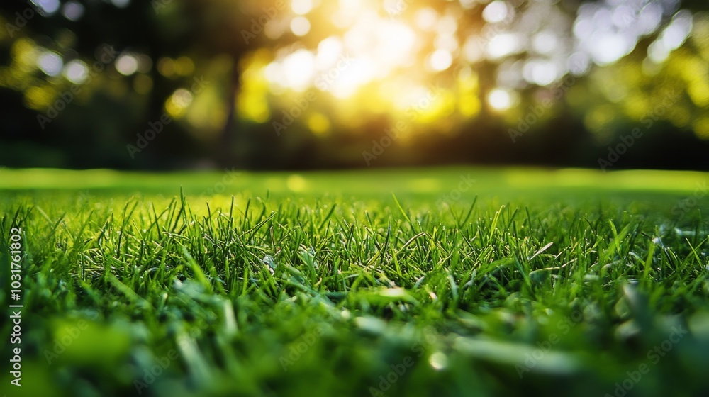 Poster Sunlit Green Grass