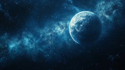 Obraz premium Mystical Blue Planet in Space