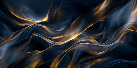 Obraz premium Dark navy and gold abstract wave pattern for luxurious and sophisticated designs.