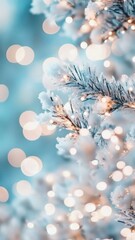 Icy Blue Abstract Gradient with Bokeh Bubbles - A Cool Toned Visual Delight