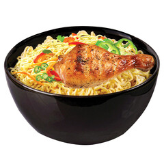 chicken noodles in a bowl