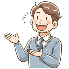 Businessman making a presentation and smiling cheerfully