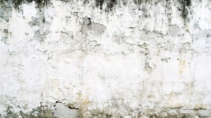 Textured White Wall with Cracks and Peeling Paint