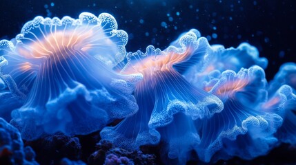 Bioluminescent Jellyfish in the Ocean