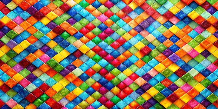 Vibrant Multicolored Plastic Mosaic Seamless Pattern Abstract Design for Modern Collage and Digital Artwork Backgrounds