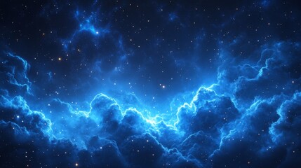 Stunning Blue Nebula in Outer Space