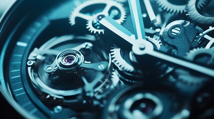 Intricate dismantled mechanical watch with detailed gears and springs on dark background, symbolizing precision and complexity in teardown analysis.