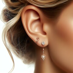 woman wearing earrings