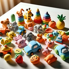 Obraz premium Different toys made of dough