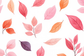 Fototapeta premium Elegant watercolor leaves a soft and serene nature pattern perfect for seasonal designs and backgrounds