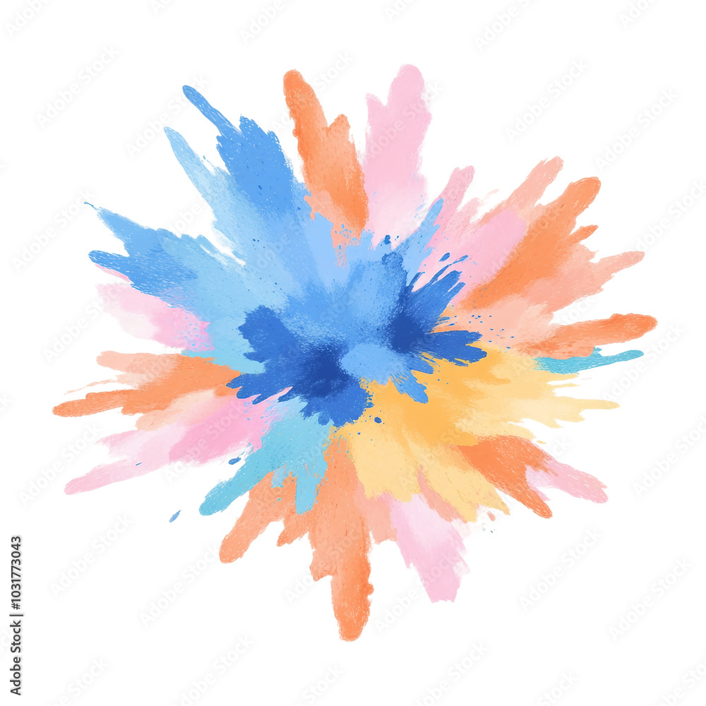 Poster colorful powder explosion creating a dynamic and playful visual for creative projects