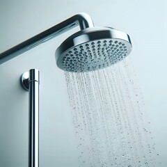 water flowing shower head