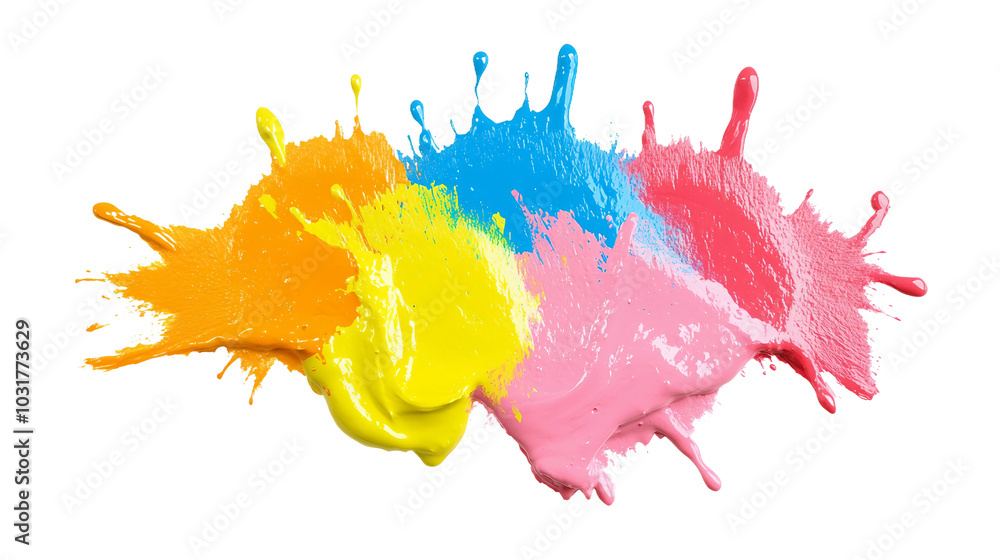 Poster vibrant colorful paint strokes creating a playful and artistic background for creative projects