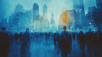 Cityscape Blur in Blue