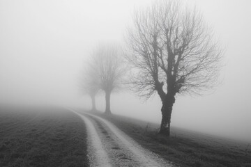 Obraz premium White Fog Background in Nature