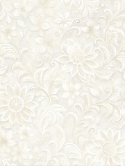 White on White Flower Motif with Textured Embossing background