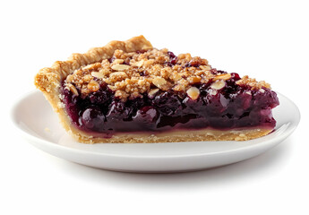 Blueberry Crumble Pie Slice.