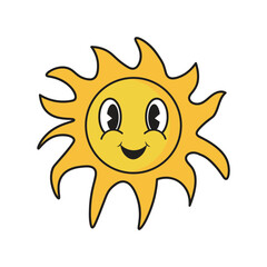 Retro Sun Character