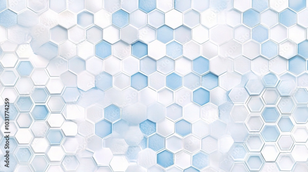 Poster soft blue hexagonal pattern background