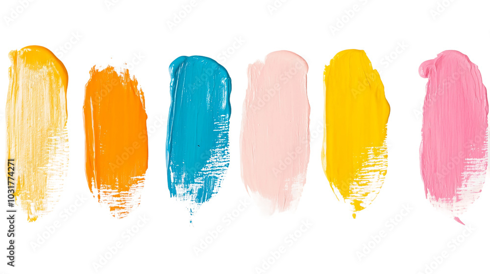 Poster vibrant colorful paint strokes creating a playful and artistic background for creative projects
