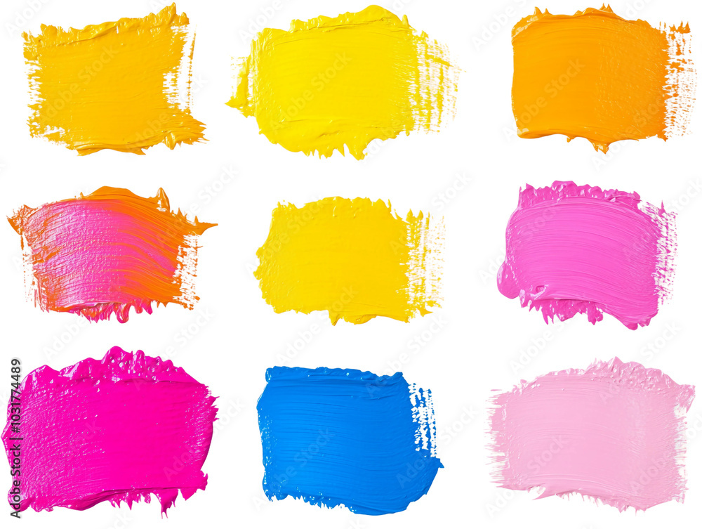 Poster vibrant colorful paint strokes creating a playful and artistic background for creative projects