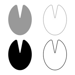 Hoof print of horse mare set icon grey black color vector illustration image solid fill outline contour line thin flat style