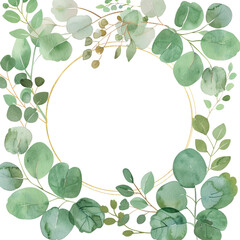 Fototapeta premium Elegant Watercolor Leaves Frame for Beautiful Invitations and Greeting Cards