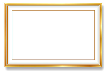 An Illustration elegant gold picture frame super realistic shape. Approximate frame size 330x220 cm, resolution 72 dpi. This image is NOT generated by Ai. The vector version is available in my gallery