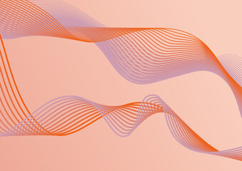 Creamy pink and blue gradient background web banner with abstract blended colour and various lined texture waves