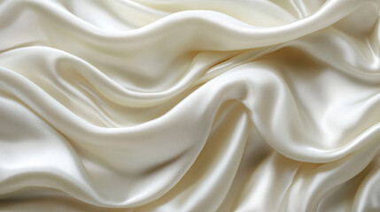 Fototapeta premium Elegant cream satin fabric draped in soft waves