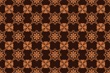 Classic Brown Vintage Floral Seamless Pattern