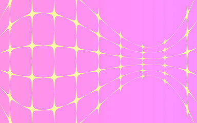 Pink and yellow gradient background web banner with abstract blended colour and curvy star shapes	