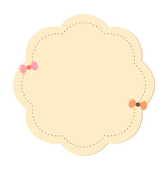Pastel Scalloped Frame with Cute Bows Vector Illustration