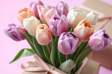 Fototapeta premium A close up of a bunch of flowers in a vase